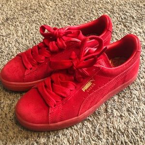Red Suede Pumas